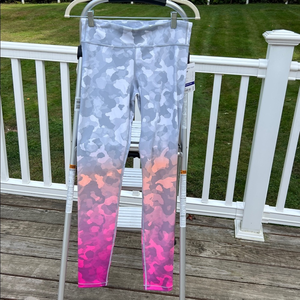Athleta Girl Gradient Pink and Gray Leggings